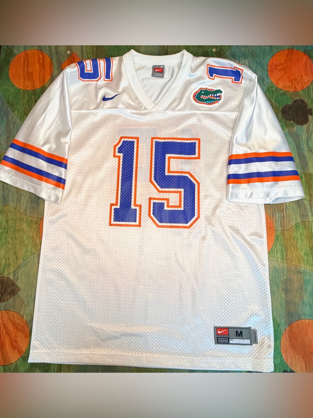 Nike Tim Tebow Jersey Vintage Mens Medium White University Of Florida Gators Foo